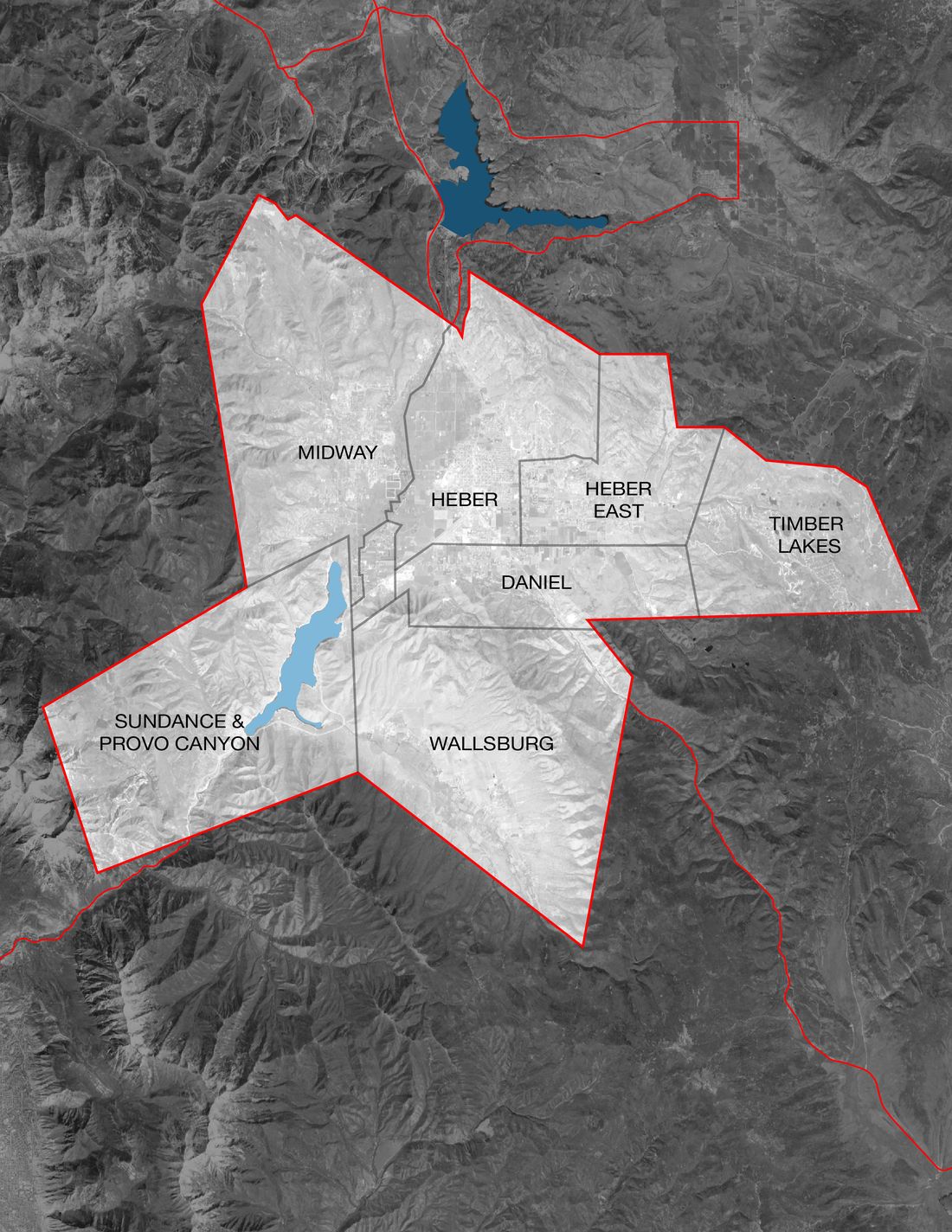 Map of Heber Valley areas